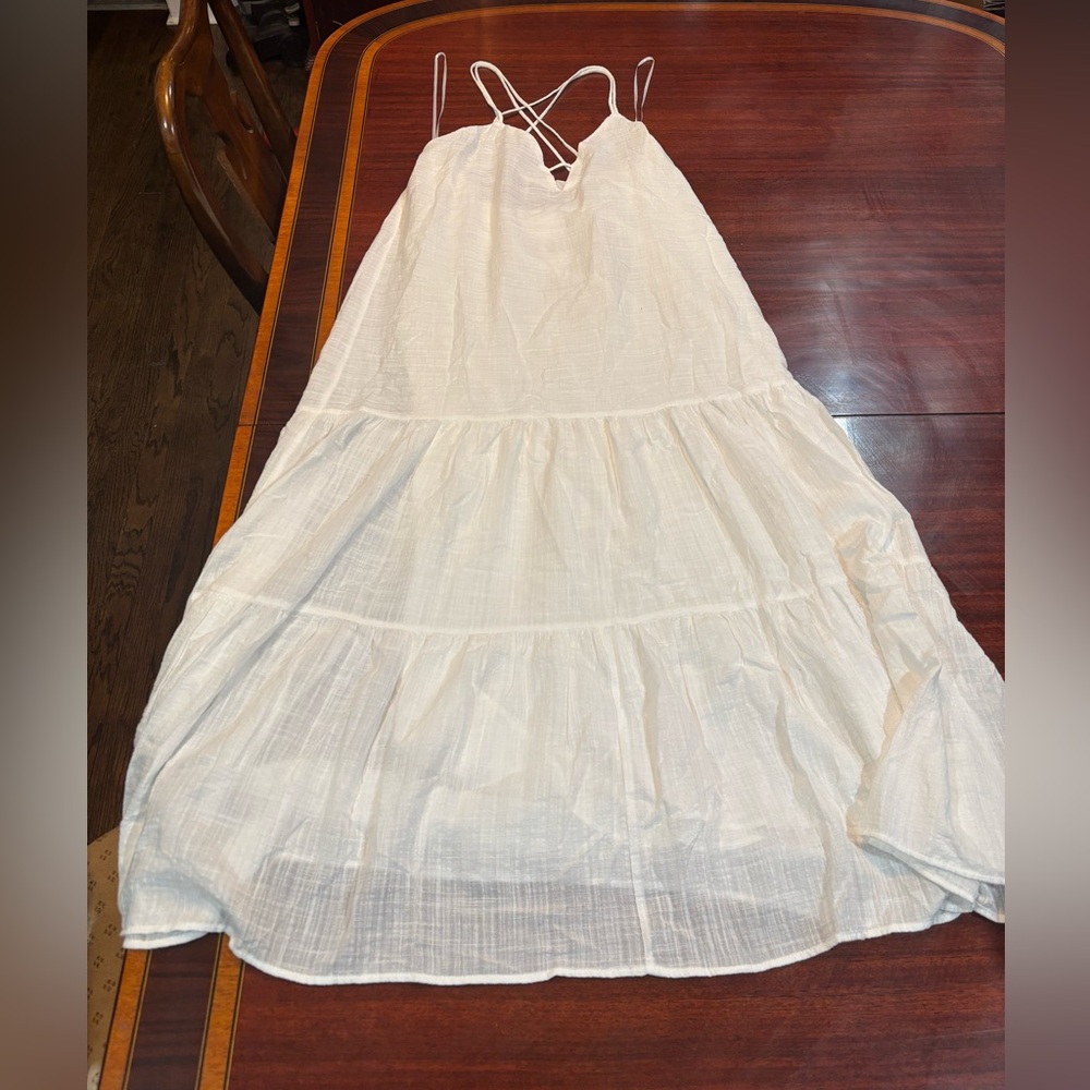 Zara White Textured Dress